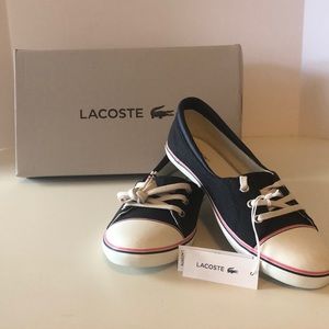 Lacoste canvas slip on shoes.
